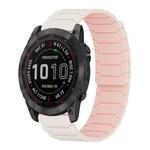 For Garmin Fenix 8/7X/6X/5X 26mm xDfind Magnetic Silicone Watch Band(Starlight Pink Sand)