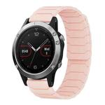 For Garmin Fenix 8/7/6/5 22mm xDfind Magnetic Silicone Watch Band(Pink Sand)