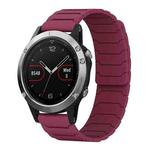 For Garmin Fenix 8/7/6/5 22mm xDfind Magnetic Silicone Watch Band(Wine Red)