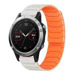 For Garmin Fenix 8/7/6/5 22mm xDfind Magnetic Silicone Watch Band(Starlight Orange)