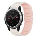 For Garmin Fenix 8/7/6/5 22mm xDfind Magnetic Silicone Watch Band(Starlight Pink Sand)