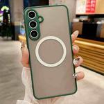 For Samsung Galaxy S25 5G Hawkeye Skin Feel MagSafe Phone Case(Dark Green)