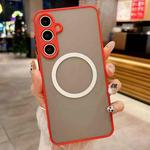 For Samsung Galaxy S25+ 5G Hawkeye Skin Feel MagSafe Phone Case(Red)