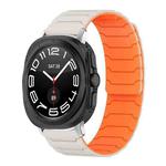 For Samsung Galaxy Watch Ultra / Ultra 2025 xDfind Magnetic Silicone Watch Band(Starlight Orange)