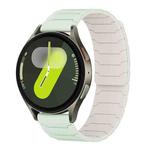 For Samsung Galaxy Watch 7 / 6 / 5 / FE xDfind Magnetic Silicone Watch Band(Mint Green Starlight)