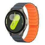 For Samsung Galaxy Watch 7 / 6 / 5 / FE xDfind Magnetic Silicone Watch Band(Grey Orange)