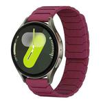 For Samsung Galaxy Watch 7 / 6 / 5 / FE xDfind Magnetic Silicone Watch Band(Wine Red)