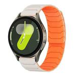 For Samsung Galaxy Watch 7 / 6 / 5 / FE xDfind Magnetic Silicone Watch Band(Starlight Orange)