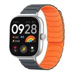 For Xiaomi Smart Band 9 Pro/8 Pro/Redmi Watch 5/4 xDfind Magnetic Silicone Watch Band(Grey Orange)