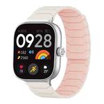 For Xiaomi Smart Band 9 Pro/8 Pro/Redmi Watch 5/4 xDfind Magnetic Silicone Watch Band(Starlight Pink Sand)