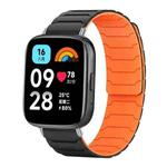 For Redmi Watch 3 Active / Watch 3 Lite xDfind Magnetic Silicone Watch Band(Black Orange)