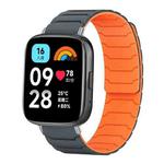 For Redmi Watch 3 Active / Watch 3 Lite xDfind Magnetic Silicone Watch Band(Grey Orange)