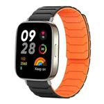 For Redmi Watch 3 xDfind Magnetic Silicone Watch Band(Black Orange)