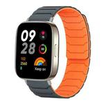 For Redmi Watch 3 xDfind Magnetic Silicone Watch Band(Grey Orange)