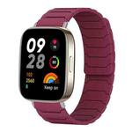For Redmi Watch 3 xDfind Magnetic Silicone Watch Band(Wine Red)