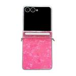 For Samsung Galaxy Flip7 5G Side Buckle Axis Pearlescent Shell Texture Phone Case(Red)