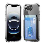 For iPhone 16e Crystal Clear Card Slot PC Hybrid TPU Phone Case(Transparent)
