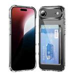For iPhone 17 Air Crystal Clear Card Slot PC Hybrid TPU Phone Case(Transparent)