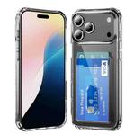 For iPhone 17 Pro Crystal Clear Card Slot PC Hybrid TPU Phone Case(Transparent)