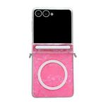 For Samsung Galaxy Flip7 5G Side Buckle Axis Pearlescent Shell Texture MagSafe Phone Case(Red)