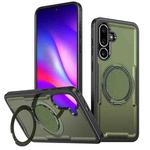 For Samsung Galaxy M56 5G / F56 5G Metal 360 Degree Rotation Holder MagSafe Phone Case(Olive Green)