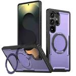 For Samsung Galaxy S25 Ultra 5G Metal 360 Degree Rotation Holder MagSafe Phone Case(Purple)