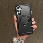 For Samsung Galaxy S25 / S24 5G Metal 360 Degree Rotation Holder MagSafe Phone Case(Black)