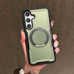 For Samsung Galaxy S25 / S24 5G Metal 360 Degree Rotation Holder MagSafe Phone Case(Olive Green)