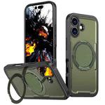 For iPhone 17 Metal 360 Degree Rotation Holder MagSafe Phone Case(Olive Green)