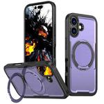 For iPhone 17 Metal 360 Degree Rotation Holder MagSafe Phone Case(Purple)