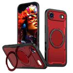 For iPhone 17 Air Metal 360 Degree Rotation Holder MagSafe Phone Case(Red)