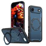 For iPhone 17 Air Metal 360 Degree Rotation Holder MagSafe Phone Case(Navy Blue)