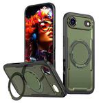 For iPhone 17 Air Metal 360 Degree Rotation Holder MagSafe Phone Case(Olive Green)
