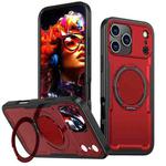 For iPhone 17 Pro Max Metal 360 Degree Rotation Holder MagSafe Phone Case(Red)