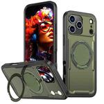 For iPhone 17 Pro Max Metal 360 Degree Rotation Holder MagSafe Phone Case(Olive Green)