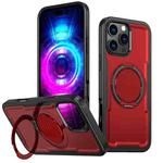 For iPhone 16 Pro Max Metal 360 Degree Rotation Holder MagSafe Phone Case(Red)