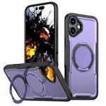 For iPhone 16 Plus Metal 360 Degree Rotation Holder MagSafe Phone Case(Purple)