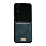 For Xiaomi Mix Flip 2 Crazy Horse Texture PU Phone Case(Blue)