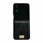 For Xiaomi Mix Flip 2 Crazy Horse Texture PU Phone Case(Black)