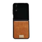 For Xiaomi Mix Flip 2 Crazy Horse Texture PU Phone Case(Orange)