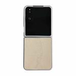 For Xiaomi Mix Flip 2 Silver Frame Morandi Leather Texture Phone Case(Gold)