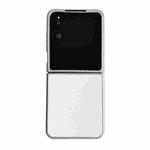 For Xiaomi Mix Flip 2 Silver Frame Morandi Leather Texture Phone Case(White)