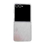 For Samsung Galaxy Z Flip7 5G Transparent Edge PC Folding Phone Case(Feather Yarn)