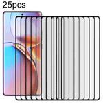 For Motorola Edge 40 Pro 25pcs Full Glue 9H HD 3D Curved Edge Tempered Glass Film(Black)
