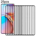 For Motorola Edge 2023 25pcs Full Glue 9H HD 3D Curved Edge Tempered Glass Film(Black)