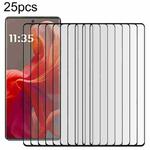 For Motorola S50 Neo 25pcs Full Glue 9H HD 3D Curved Edge Tempered Glass Film(Black)