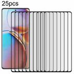 For Motorola Moto X40 25pcs Full Glue 9H HD 3D Curved Edge Tempered Glass Film(Black)