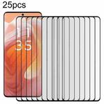 For Motorola Moto X50 Ultra 25pcs Full Glue 9H HD 3D Curved Edge Tempered Glass Film(Black)