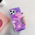 For iPhone 12 mini Laser Marble Pattern TPU Protective Case(Purple Marble)