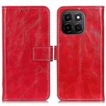 For Honor X6c 4G Retro Crazy Horse Texture Flip Leather Phone Case(Red)